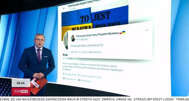 Wpadka w TVP Info. Pokazali fałszywy wpis polityka Konfederacji