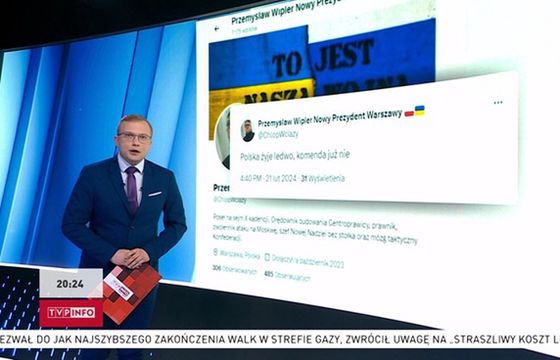 Wpadka w TVP Info. Pokazali fałszywy wpis polityka Konfederacji