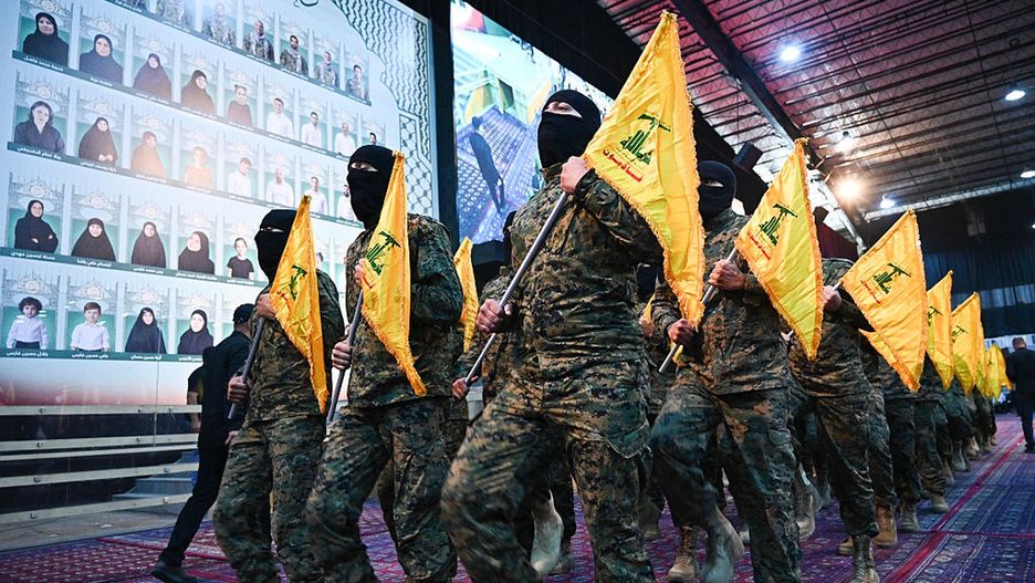 Hezbollah Supporters Listen To Naim Qassem's Speech In Beirut
Hezbollah supporters gather to listen to the speech of Hezbollah Secretary-General Naim Qassem on the first anniversary of the death of the commander-in-chief of Hezbollah's special operations unit, Ibrahim Aqil, who dies in an Israeli strike on September 20, 2024, in the southern suburb of Beirut, Lebanon, on September 19, 2025 (Photo by Fadel Itani/NurPhoto via Getty Images).
NurPhoto
naim qassem, september 19, resistance movement, september 20, ibrahim aqil, hezbollah history., israeli strike, gathering, military leader, commemoration, anti-israel, lebanon politics, hezbollah operations, action shot, southern suburb, special operations unit, commander-in-chief, lebanon, nurphoto, fadel itani, hezbollah leadership, supporters, lebanese militia, israeli-lebanese conflict, militant group