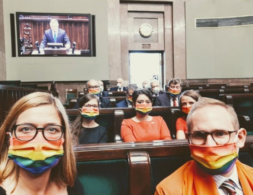 Posłowie Lewicy na zaprzysiężeniu Andrzeja Dudy