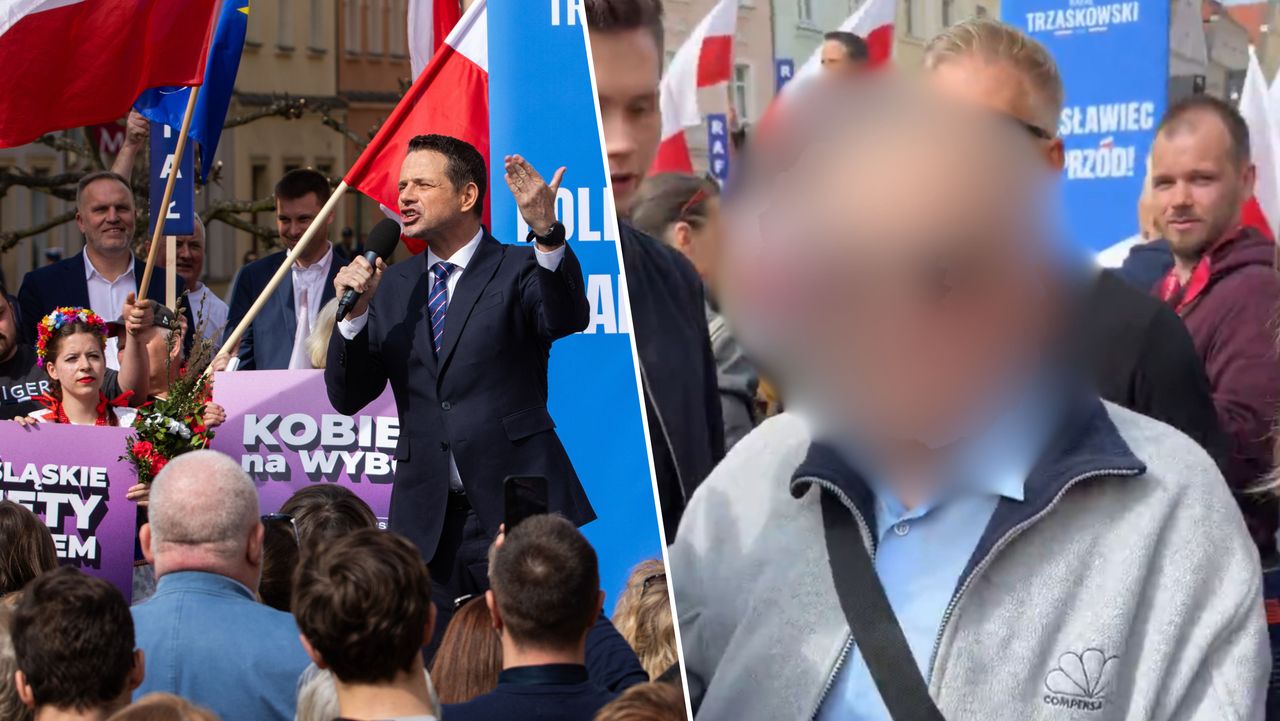Trzaskowski w Bolesławcu. Incydent na wiecu. Reagowała policja