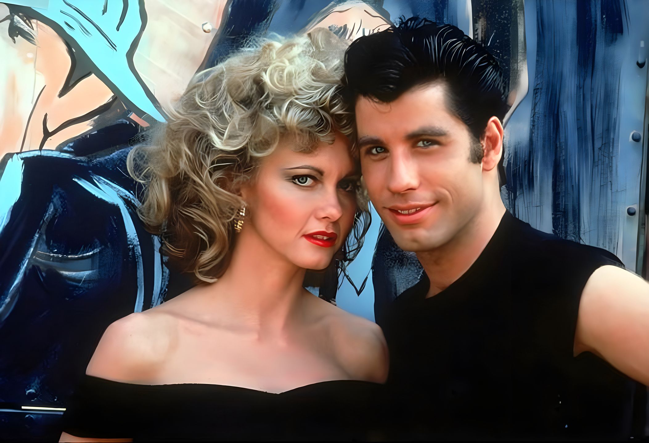 Olivia Newton-John i John Travolta w filmie "Grease"