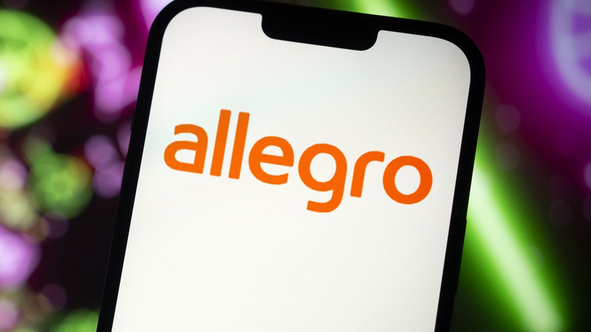 The Allegro online marketplace logo is seen in this photo illustration on 23 November, 2023 in Warsaw, Poland. (Photo by Jaap Arriens/NurPhoto via Getty Images)