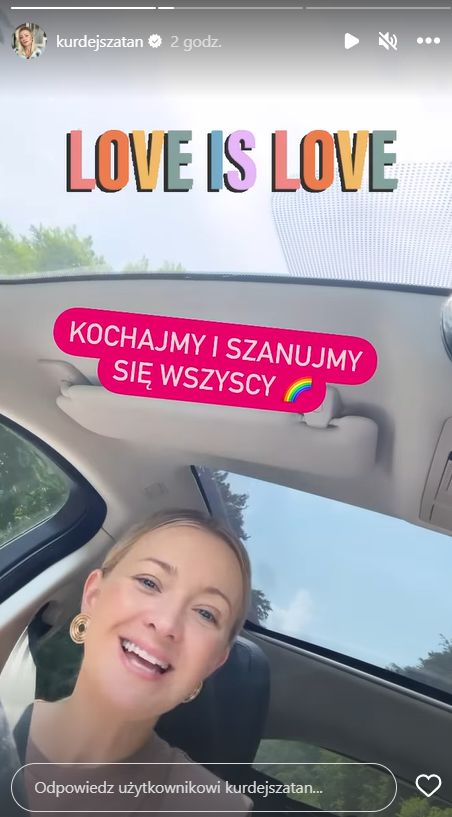 Basia Kurdej-Szatan nadaje w dniu Parady Równości