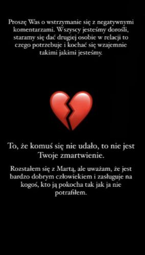 Adam Boguta o rozstaniu