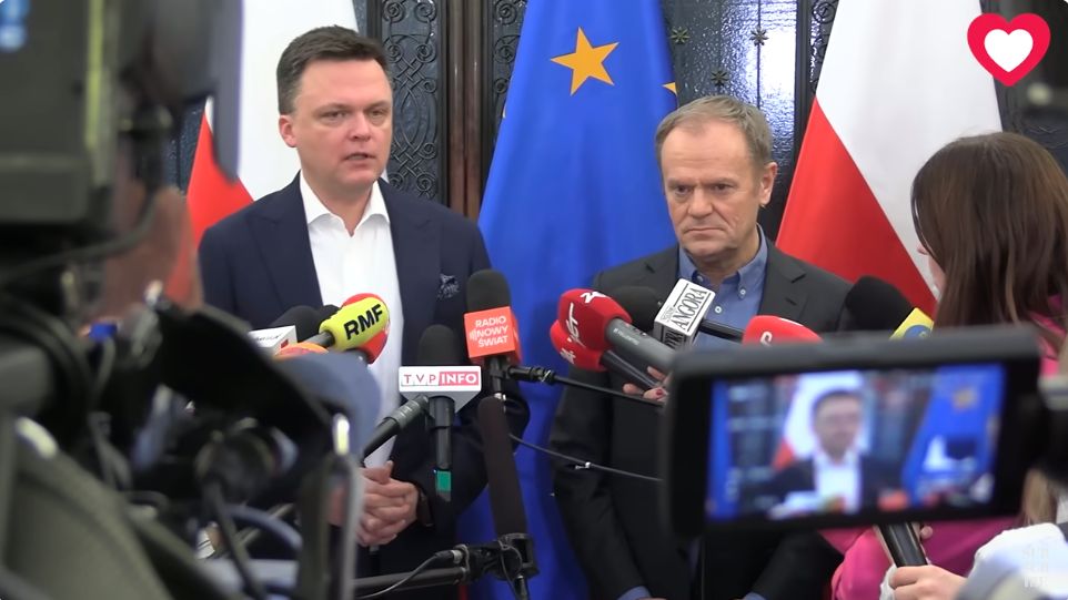 Konferencja Szymona Hołowni i Donalda Tuska
