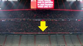 Niecodzienny obrazek na stadionie Bayernu. Transparent zamiast kibiców