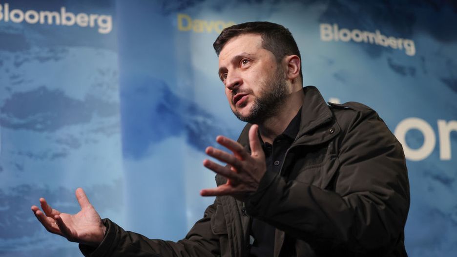 Day Two Of World Economic Forum (WEF) 2025
Volodymyr Zelenskiy, Ukraine's president, during a Bloomberg Television interview at the World Economic Forum (WEF) in Davos, Switzerland, on Wednesday, Jan. 22, 2025. The annual Davos gathering of political leaders, top executives and celebrities runs from January 20 to 24. Photographer: Hollie Adams/Bloomberg via Getty Images
Bloomberg
emea, davos, world economic forum, european, speakers, wef2025, summit, conference, wef, forum, government news, business news, swiss