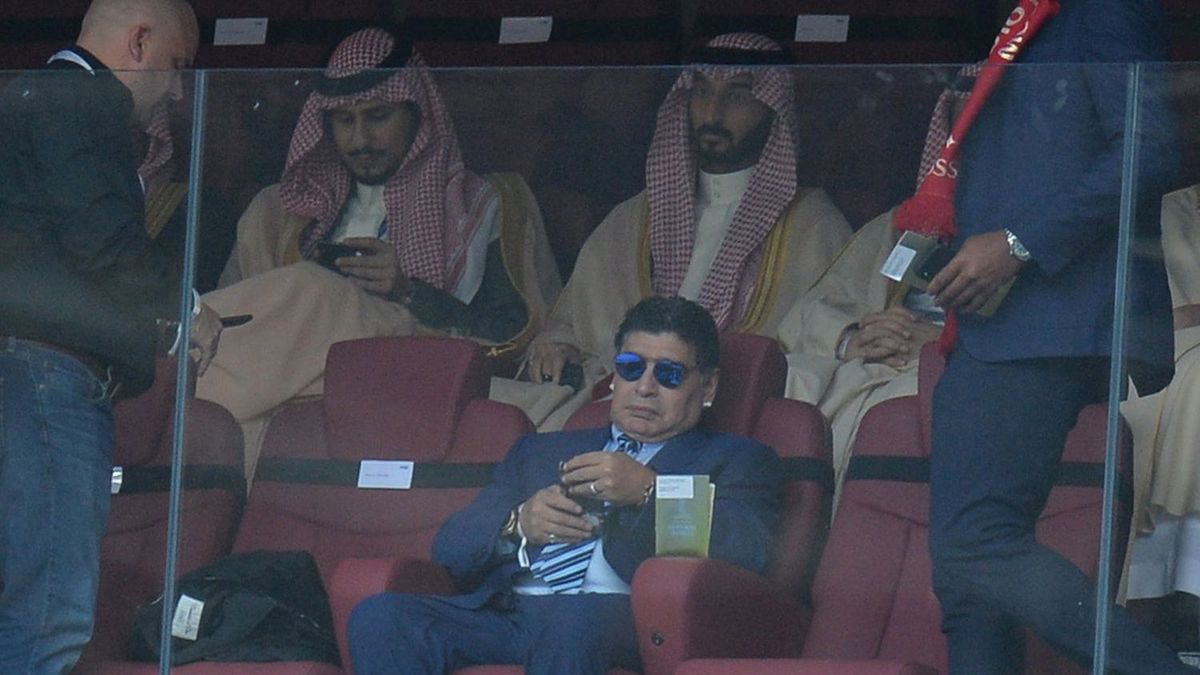 Diego Maradona na meczu otwarcia MŚ 2018