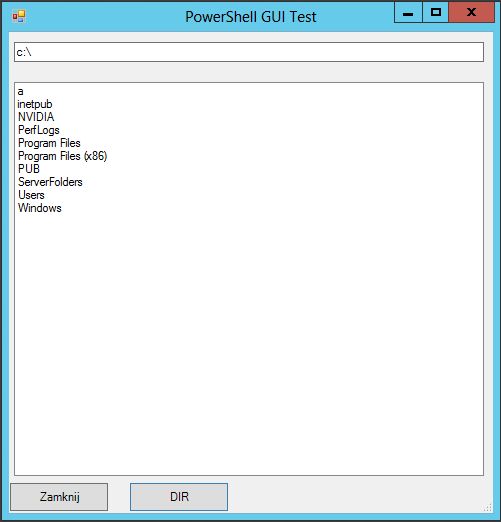 PowerShell i .NET z GUI - programowanie w konsoli Windows Server - Skrypt w działaniu