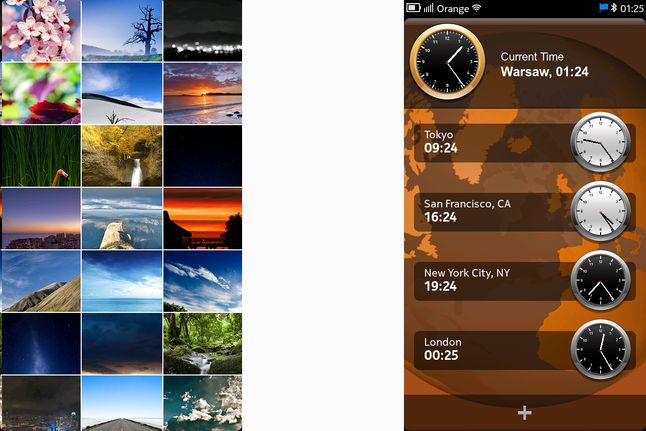 Wallpapers for MeeGo i World Clock