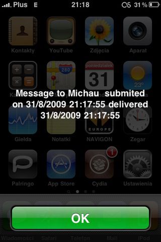Raporty doręczeń SMS w iPhonie
