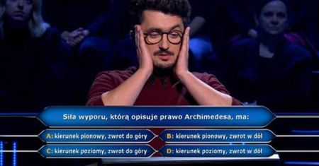 "Milionerzy": Trzy pytania, dwa koła. Wyłożył się na prostym pytaniu