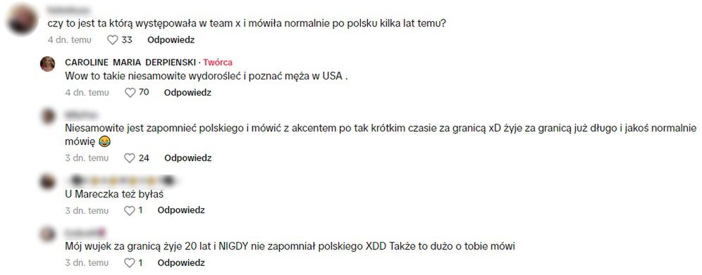 Caroline Derpieński odpowiada na krytykę