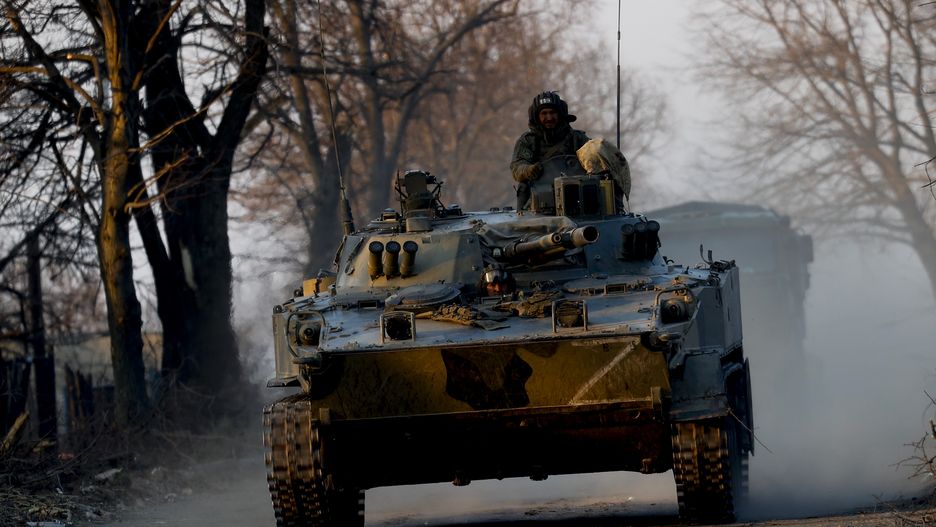 Damage in Volnovakha city amid Russia-Ukraine war
VOLNOVAKHA, DONETSK, UKRAINE - MARCH 27: Russian military vehicles patrol in Volnovakha city, one of the cities most affected by the war between Russia and Ukraine that started on February 24, in the Donetsk region of Ukraine, on March 27, 2022. Volnovakha has turned into a ghost town due to conflicts, evacuations and escapes. Volnovaha, one of the 18 regions of Donetsk in eastern Ukraine, has been under the control of Russian Armed Forces and pro-Russian separatist since March 11. (Photo by Sefa Karacan/Anadolu Agency via Getty Images)
Anadolu Agency
pro russian, unrest
