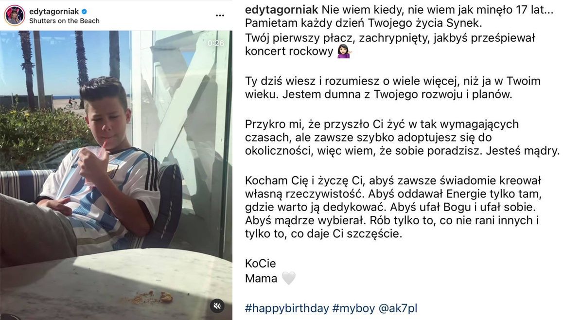 Edyta Górniak składa Allanowi urodzinowe życzenia