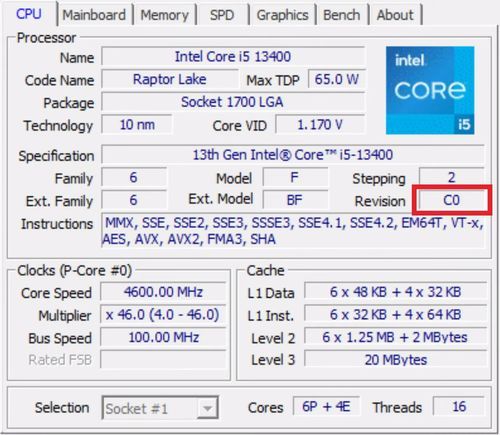 Intel Core i5-13400