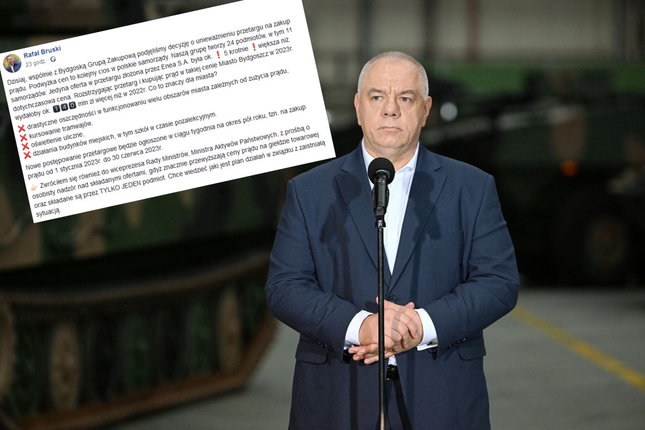 Prąd droższy o 140 milionów. Prezydent Bydgoszczy podejmuje drastyczny krok i pisze do Sasina