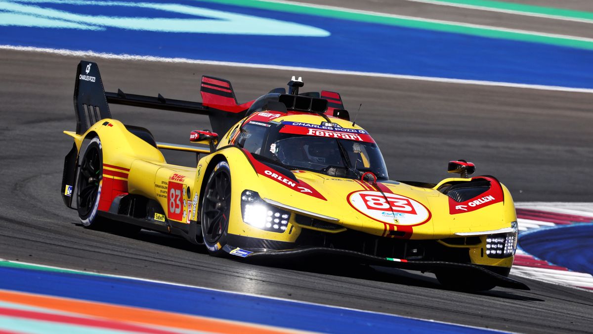 DOHA, QATAR - FEBRUARY 27:  The #83 AF Corse Ferrari 499P of Robert Kubica, Robert Shwartzman, and Yifei Ye in action at the Official WEC Prologue at Losail International Circuit on February 27, 2024 in Doha, Qatar. (Photo by James Moy Photography/Getty Images)