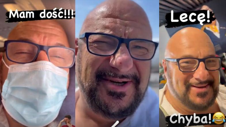 Piotr Gąsowski gwiazdorzy podczas lotu do Hiszpanii