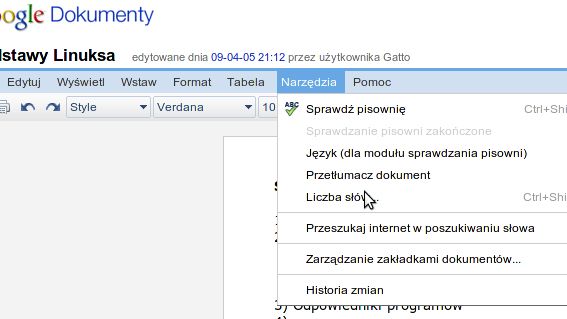 Tłumaczenie dokumentów online z Google Docts 1