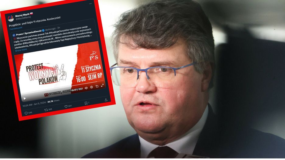 Wąsik wzywa do udziału w proteście PiS