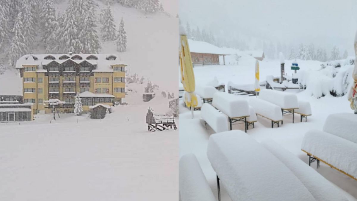 W austriackich Aplach spadł śnieg. 