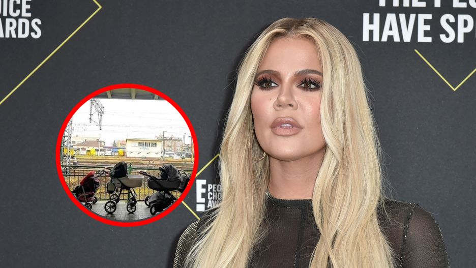 Khloe Kardashian przekazała w swoich mediach społecznościowych zdjęcie wózków na peronie w Przemyślu