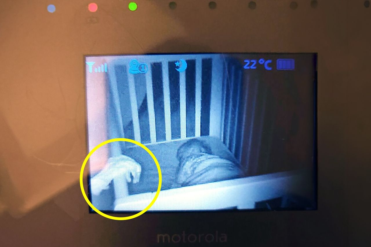 Wyobraźcie sobie przerażenie rodzica, gdy zobaczył "rękę" na oparciu łóżeczka dziecka.
