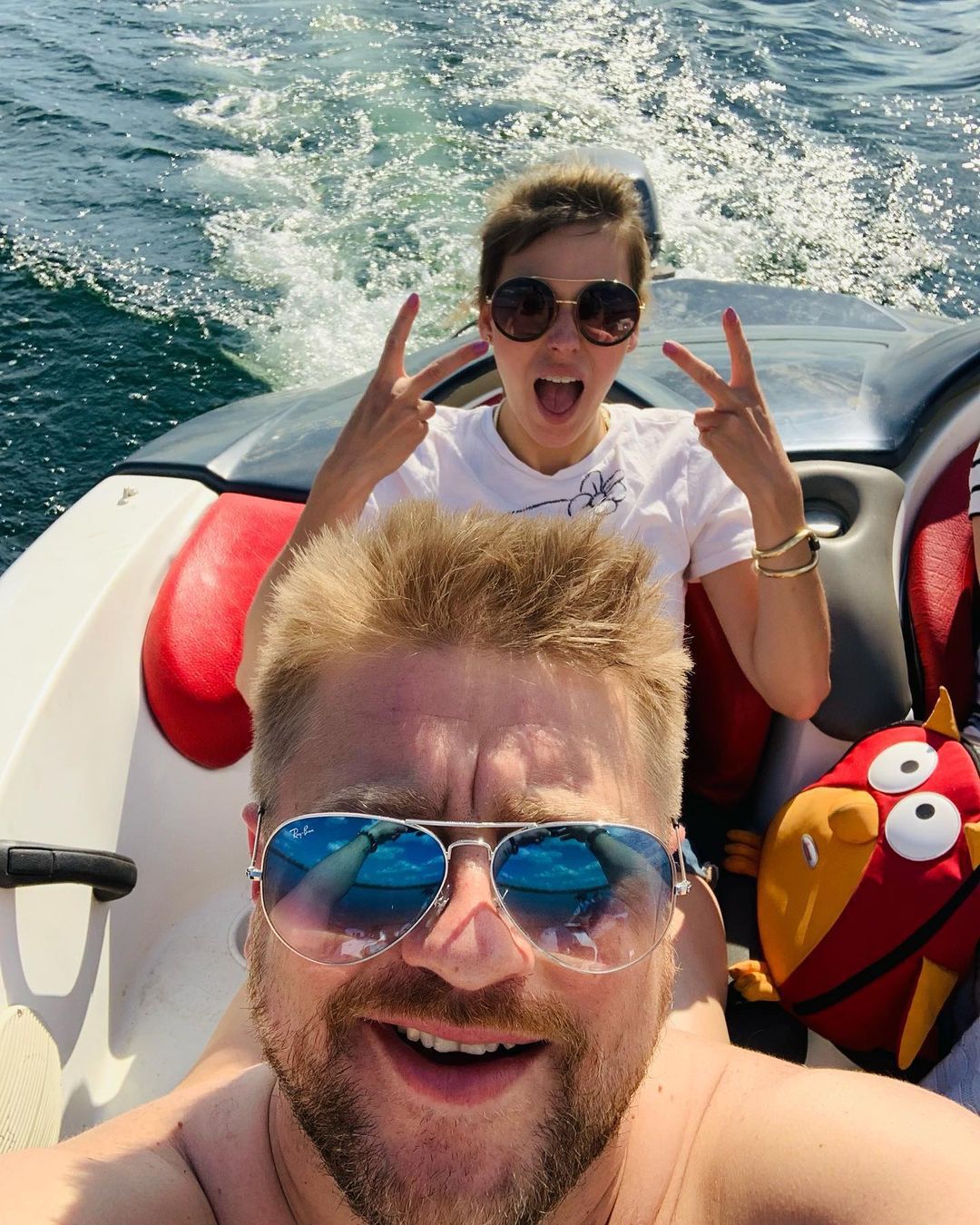 Tomasz Jakubiak z matką swojego dziecka, Anastazją 