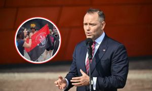 Nawrocki o fladze UPA na koncercie białoruskiego rapera. "Nie do zaakceptowania"