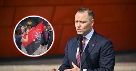 Nawrocki o fladze UPA na koncercie białoruskiego rapera. "Nie do zaakceptowania"