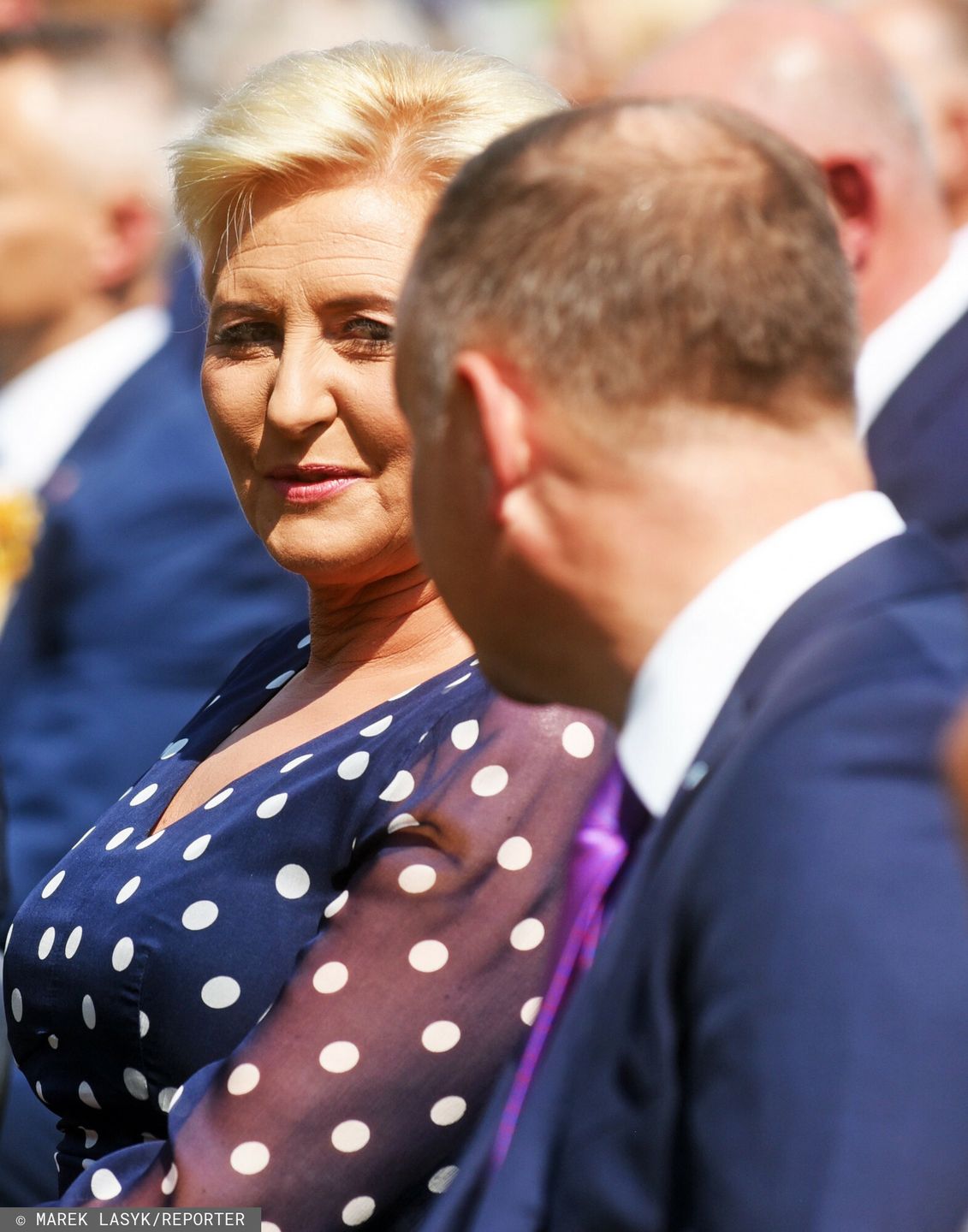 Zapracowani Andrzej Duda i Agata Duda świętują dożynki w Zbylitowskiej Górze