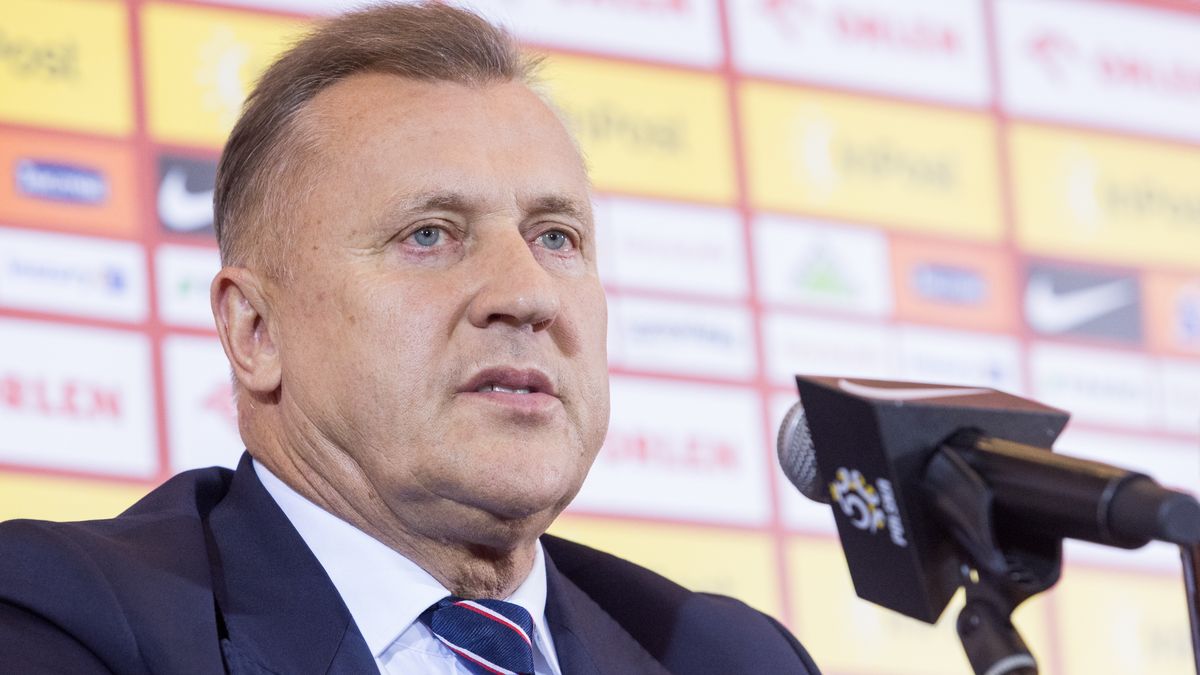 Cezary Kulesza during presentation od the new head coach of Polish football team, in Warsaw, Poland on September 20, 2023. (Photo by Foto Olimpik/NurPhoto via Getty Images)