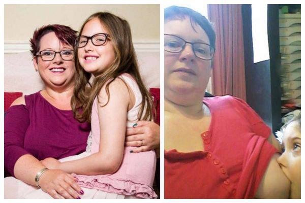 Charlotte przestała ssać pierś matki w wieku 9 lat 