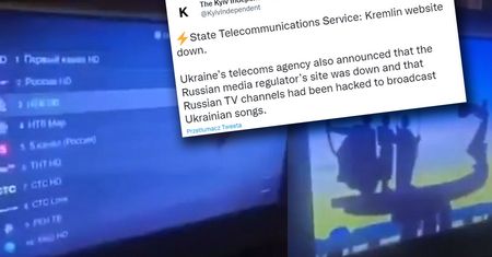 The Kyiv Independent: Rosyjska telewizja zhackowana. Puszczają w niej m.in. hymn Ukrainy