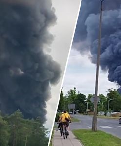 Eksplozje i pożar pod Łodzią. Strażacy walczyli z ogniem kilka godzin