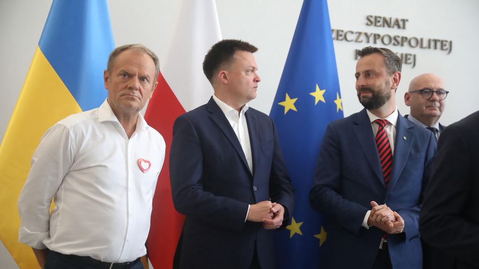 Donald Tusk, Szymon Hołownia i Władysław Kosiniak-Kamysz