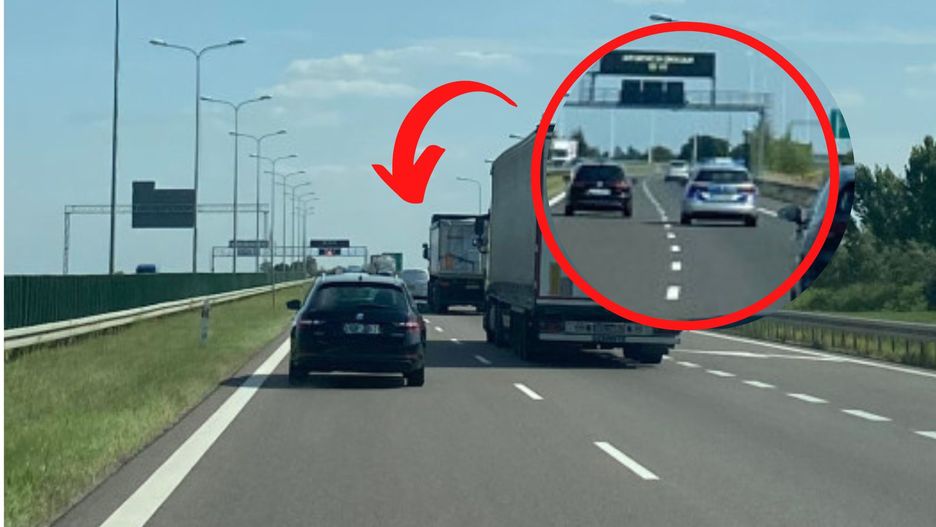 Radiowóz jechał ekspresówką przez ponad 50 kilometrów