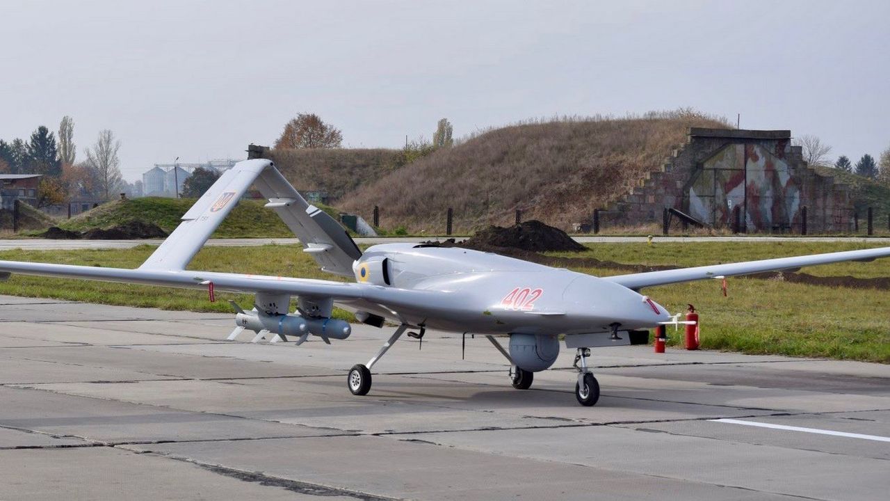 Bayraktar TB2 drone in Ukrainian colours