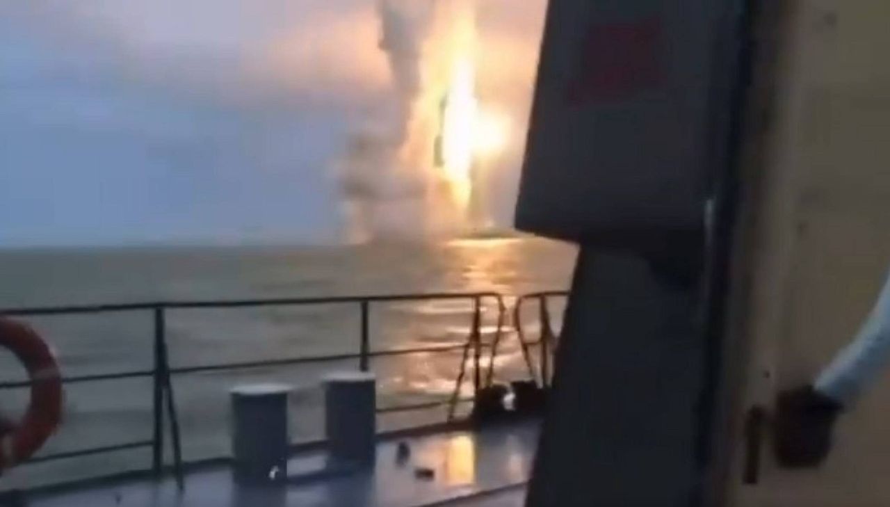 The Russians fired rockets off the coast of Crimea.