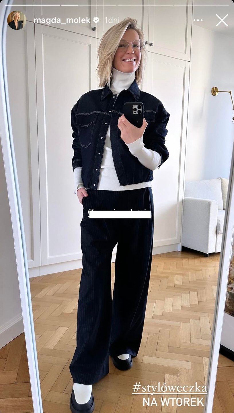 Magda Mołek w jeansach wide leg 