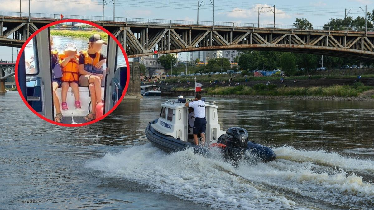 Zapłakane dzieci i wystraszony ojciec dryfowali po Wiśle. Pomogli strażnicy miejscy