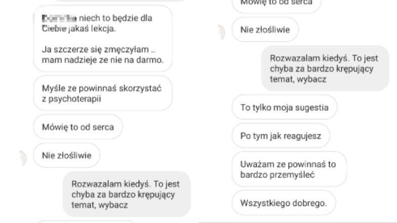 Wiadomości Ewy Chodakowskiej do fanki