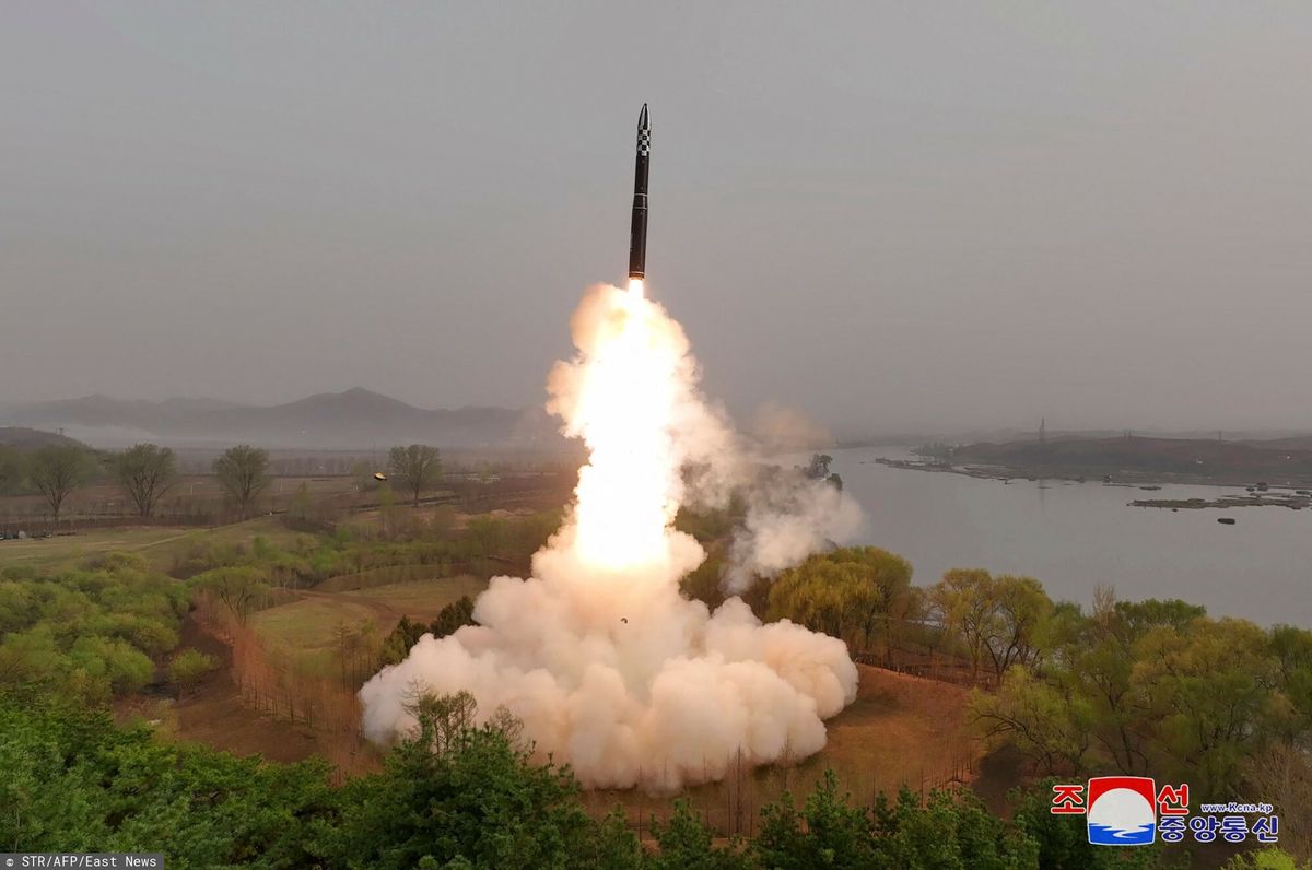 Test rakiety przeprowadzony w kwietniu przez Koreę Północną. Zdjęcie ilustracyjne