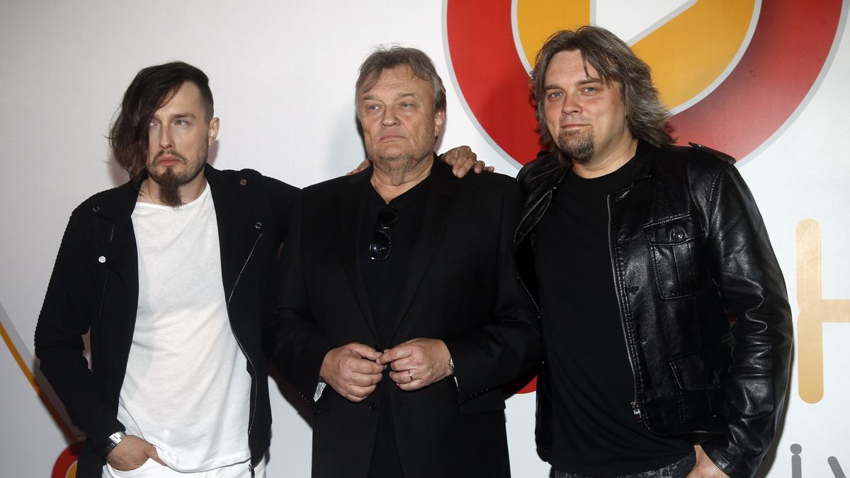 Krzysztof Cugowscy z synami - Piotrem i Wojciechem