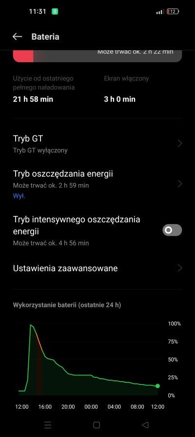 czas na baterii realme GT 2 Pro