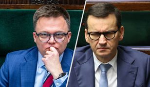 Starcie Hołownia-Morawiecki. "PiS gra na podział nowej koalicji"