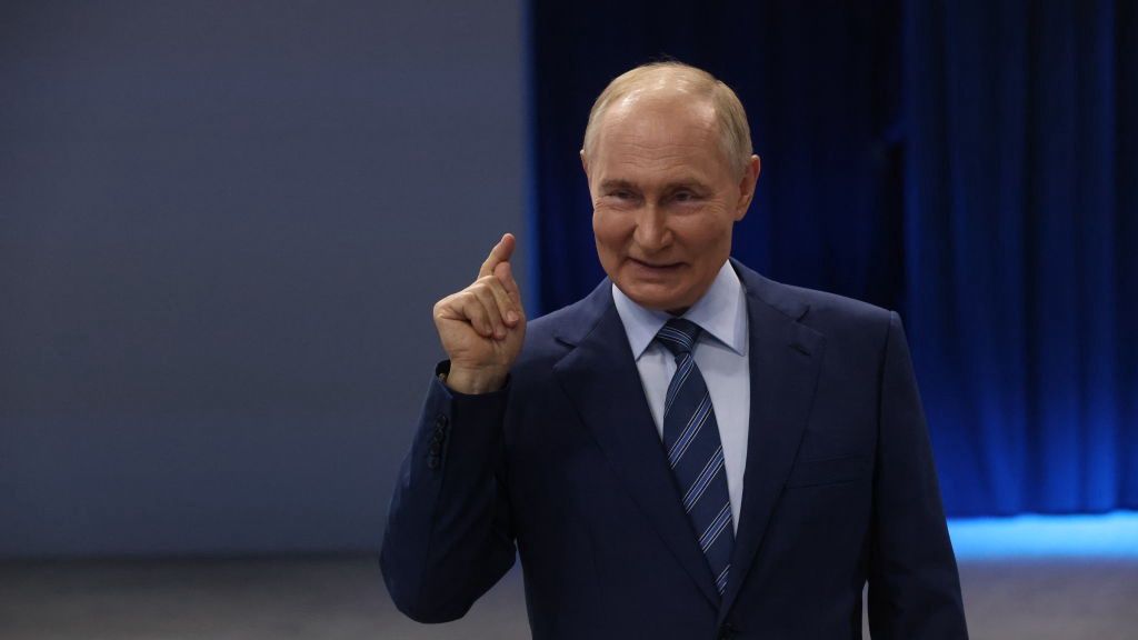 Putin Vists All-Russian Exhibition Center In Moscow
MOSCOW, RUSSIA - JULY 8: (RUSSIA OUT) Russian President Vladimir Putin gestures during his meeting with participants of the Russia International Exhibition-Forum, while visiting the All-Russian Exhibition Center on July 8, 2024, in Moscow, Russia. Putin is expected to meet Indian Prime Minister Narendra Modi this week in Moscow. (Photo by Contributor/Getty Images)
Contributor