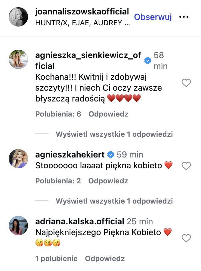 Gwiazdy składają życzenia Liszowskiej